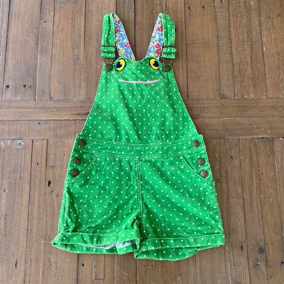 Mini Boden critter corduory frog embroidered short overalls - Picture 1 of 6